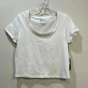 Splash White Crop T-Shirt XL Brand New